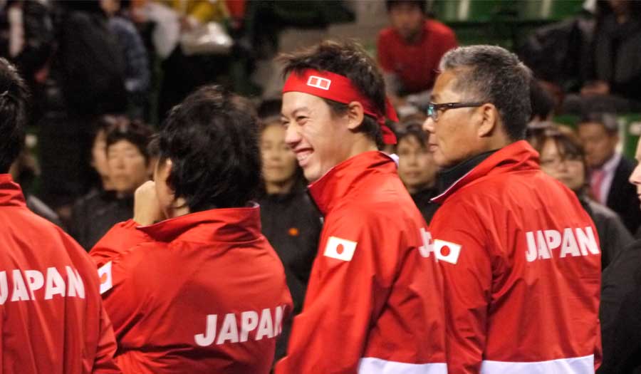 入場時リラックスモード☆錦織選手