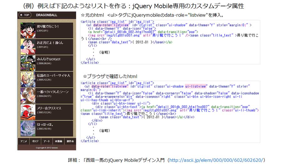 jQueryMobileのカスタムデータ属性が便利